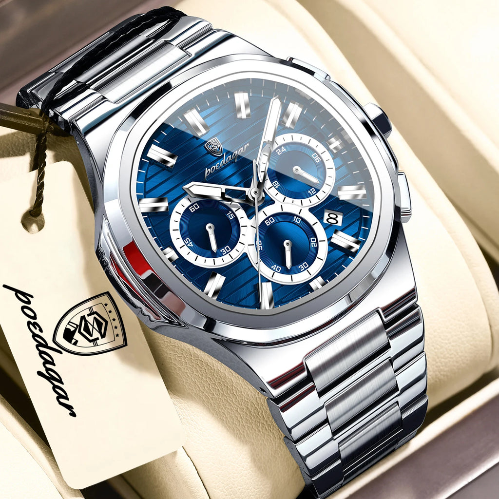 Poedagar Business Male Clock Date Chronograph