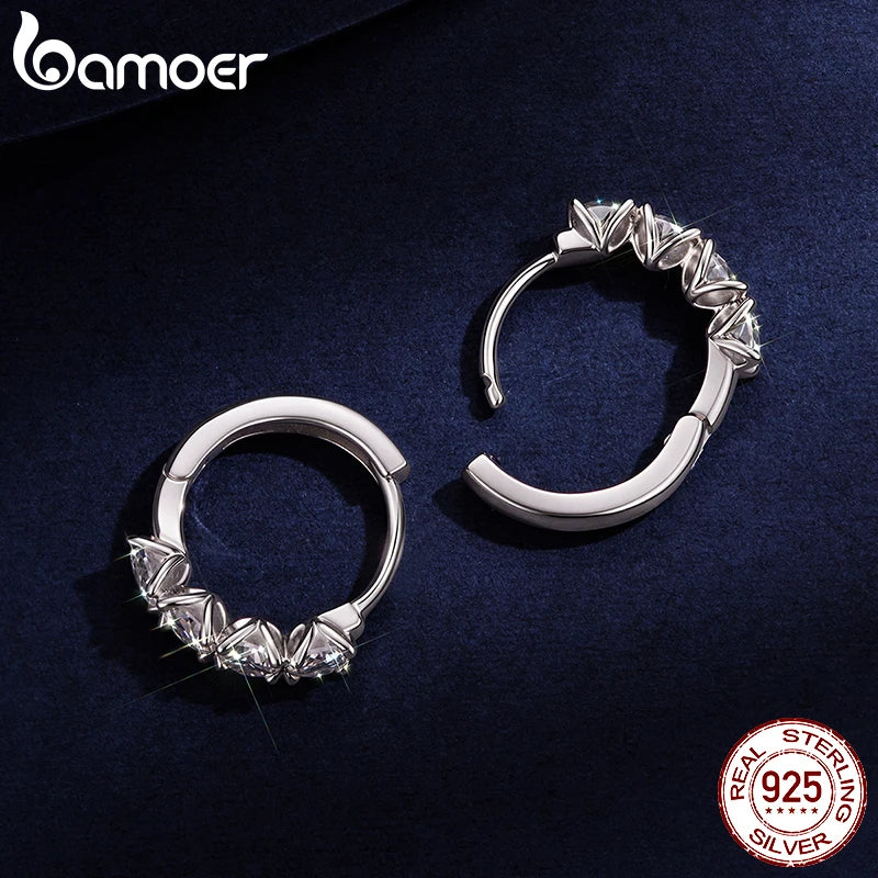 BAMOER Elegant Moissanite Stud Earrings