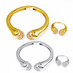 Damen Armband und Ring Set Luxus Goldfarbe