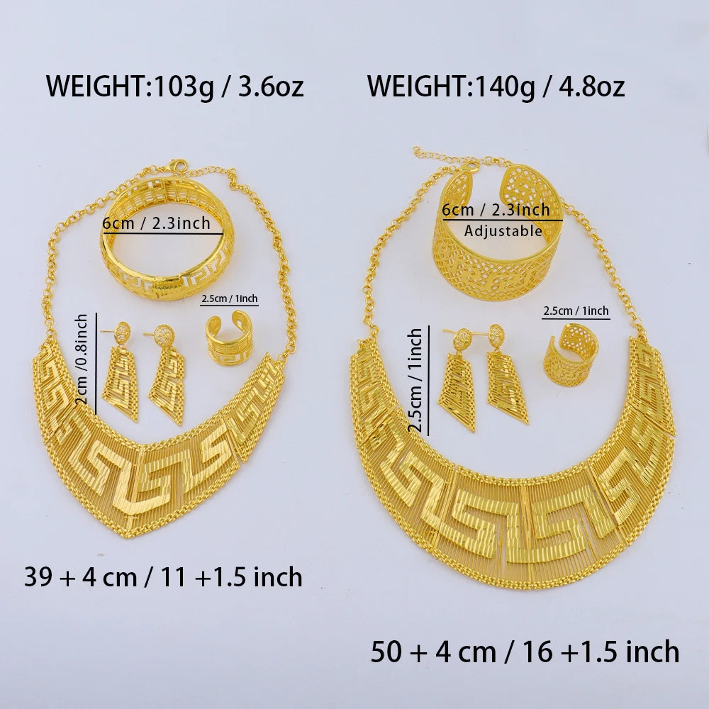 Fashion Woman Luxury 18K Gold Plated Jewelry Set
