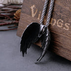 Stainless Steel Classic Angel Wings Necklace Men's