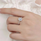 Aeteey Moissanite Diamond Square Ring D Color 1CT