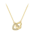 BAMOER 925 Sterling Silver Connected Heart Pendant - Gold / China Mainland