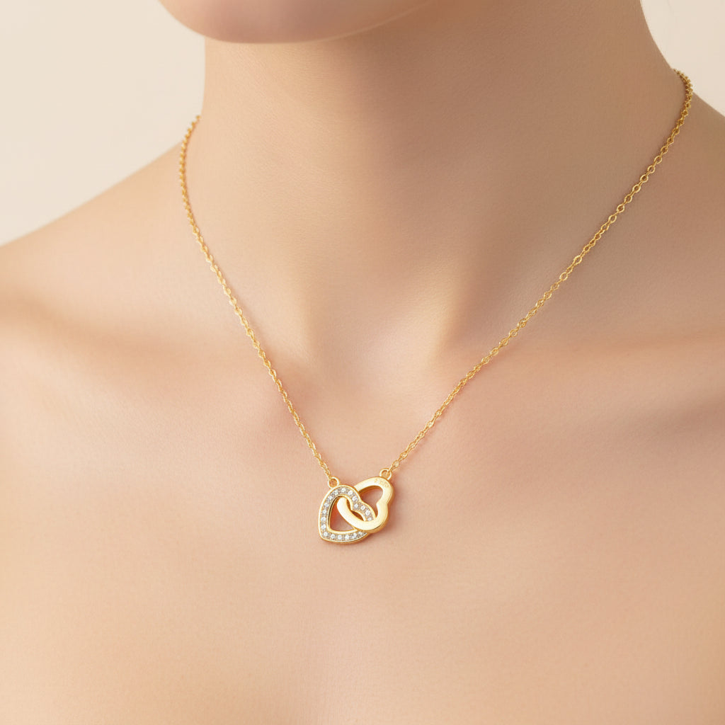 BAMOER 925 Sterling Silver Connected Heart Pendant