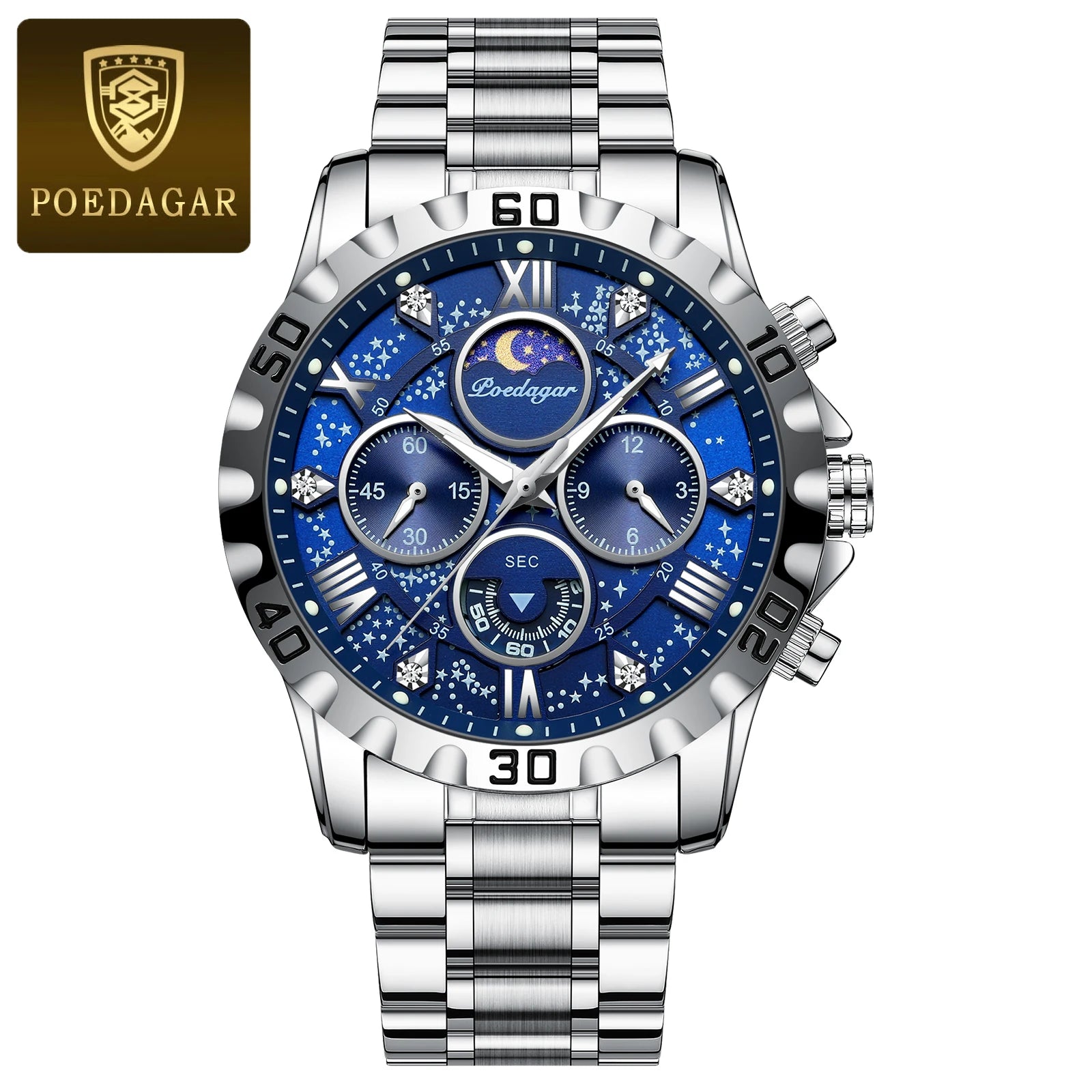 Poedagar Luxury Man Watch Waterproof Luminous