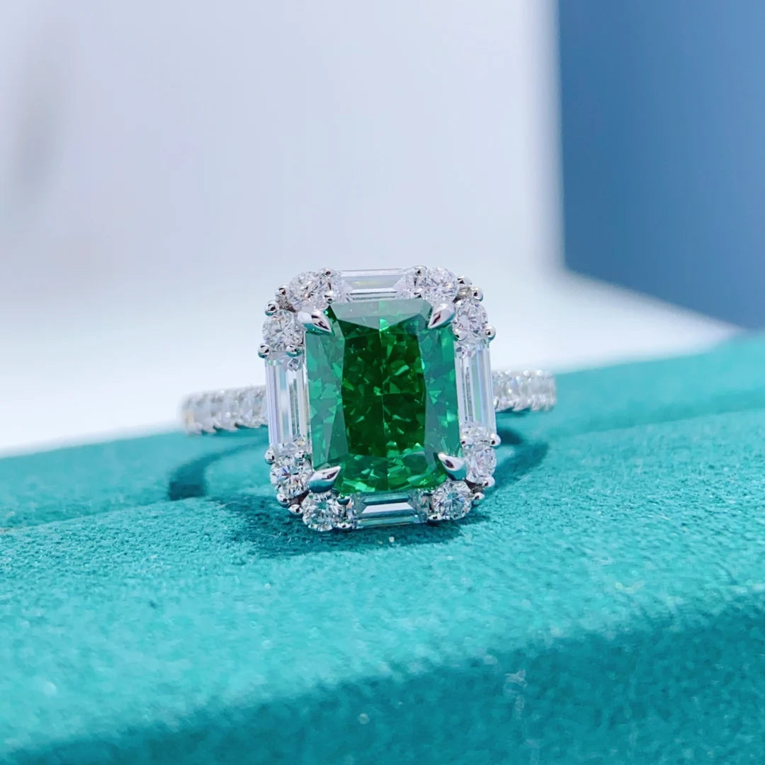 Elegant 3Ct 7*9mm Created Emerald Gem Wedding