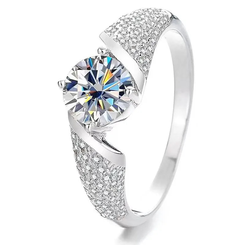 1ct Moissanite ring for women 100% pass diamond