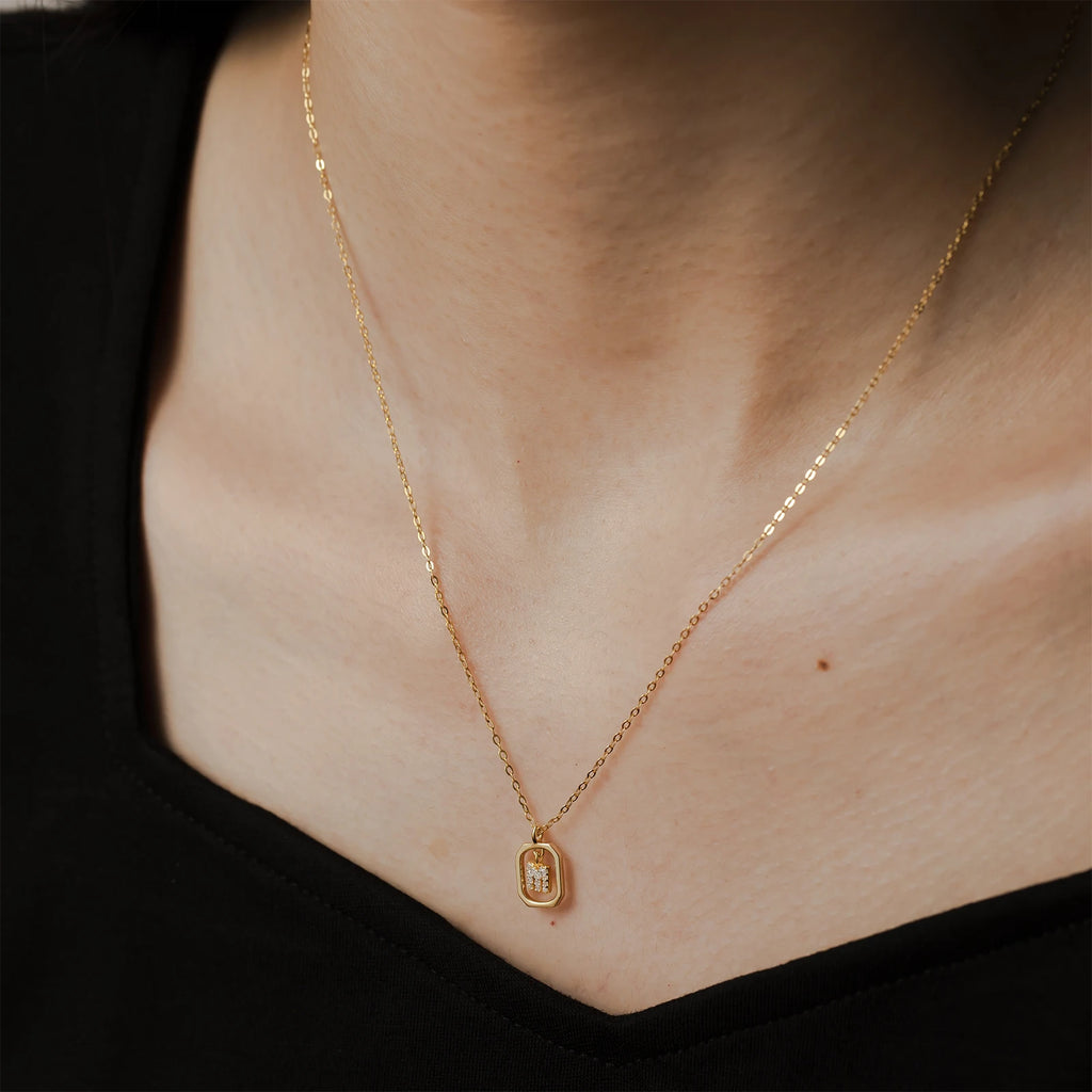 ANDYWEN 925 Sterling Silver Gold Inital Pendant Luxury