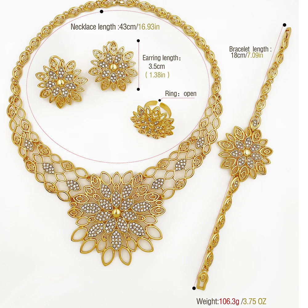 Luxury Jewelry Set For Women High Quality 18K Gold