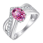 Real 1.5ct Pink Moissanite Wide Ring for Women
