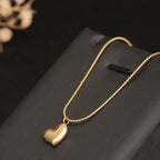 1pc 18K Gold-Tone Minimalist Stainless Steel Curved