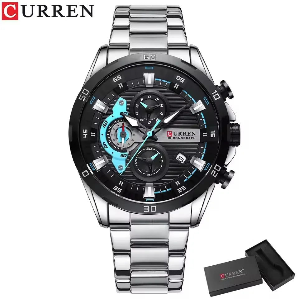 CURREN 8402 Creative Fashion Mens Business Casual - Silver B