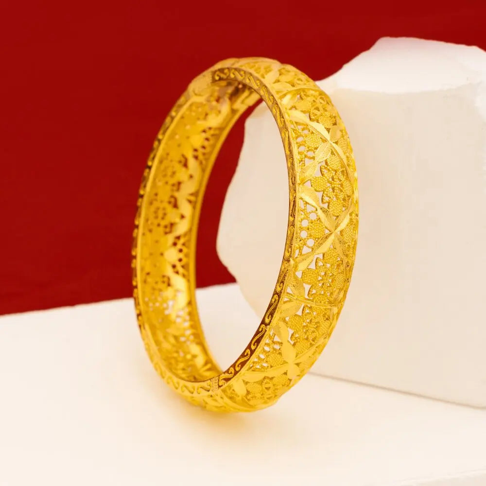 Luxury 24K 9999 Pure Gold real gold Women's Open-c