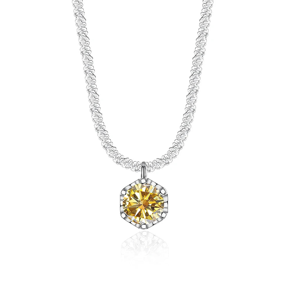Luxury 1CT GRA Sparkling Moissanite Diamond White - Gold Yellow / 40 plus 5cm / 1ct silver|China Mainland