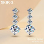 NKHOG S925 Silver Moissanite Drop Earrings For Women