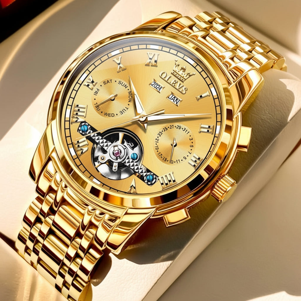 OLEVS 6607+6602 Original Men Women Watch Luxury Brand - Man / United States, Man / China Mainland