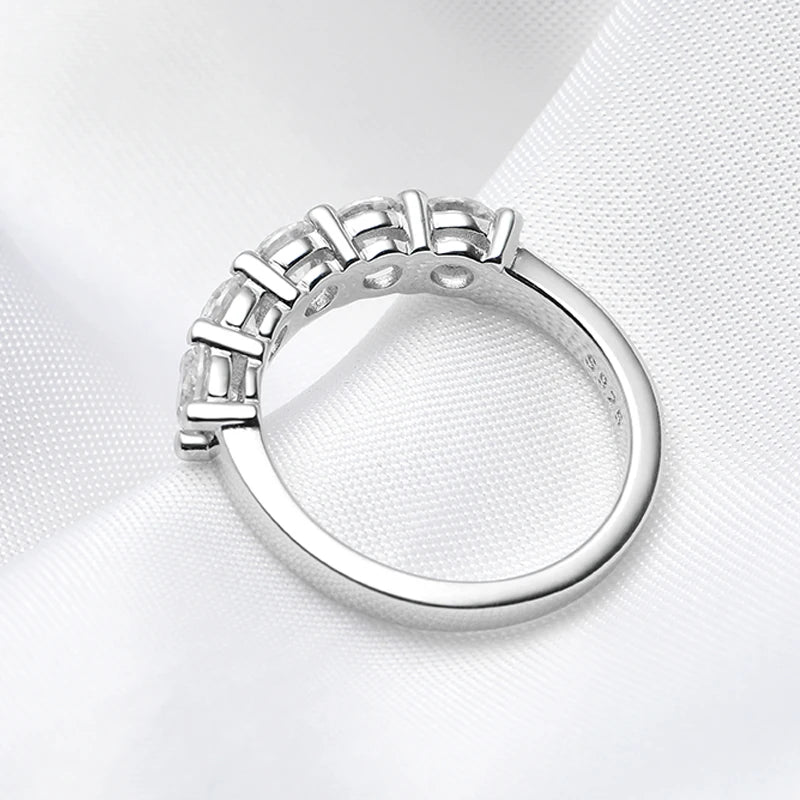 White Gold D Color 4mm Moissanite Ring for Women 1.5CT