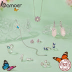 Bamoer 925 Sterling Silver Pink Natural Crystal