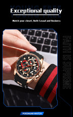 Poedagar Montre-bracelet pour homme à date chronographe