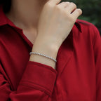 Jiuzuan 925 Sterling-Silber Tennisarmband, Hip