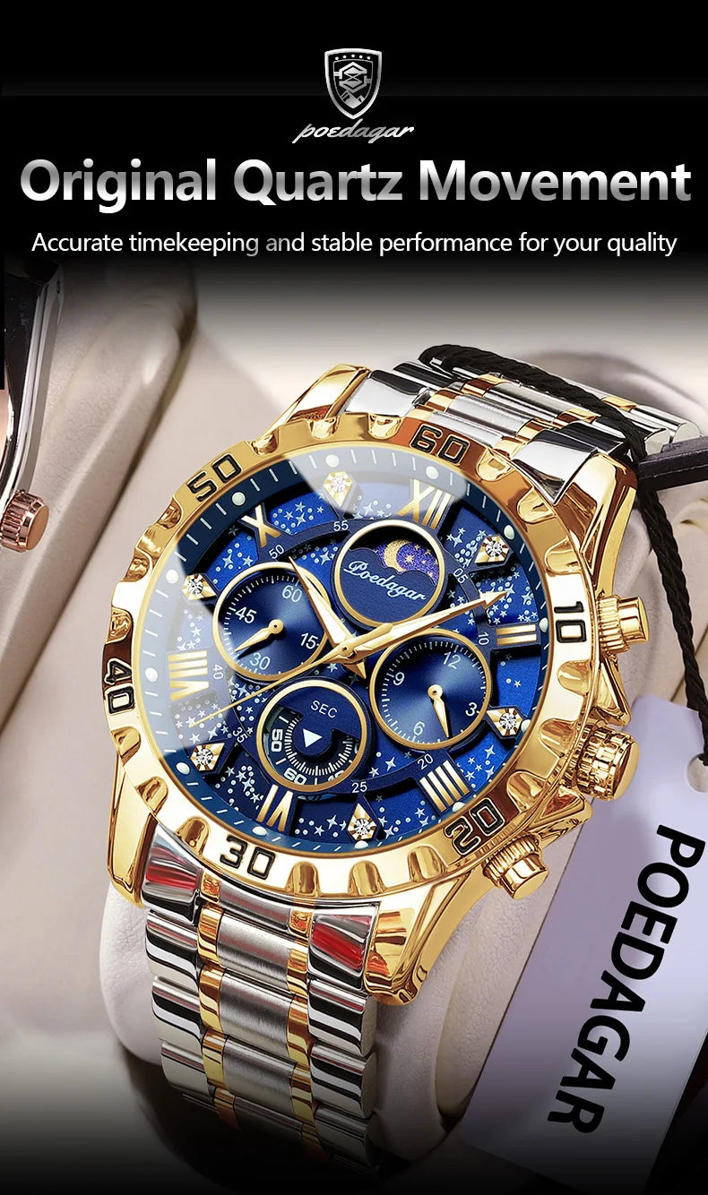 Poedagar Luxury Man Watch Waterproof Luminous.