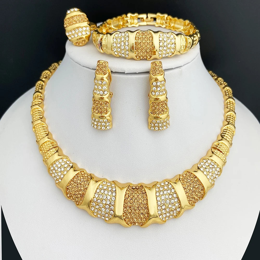 Dubai Jewelry Set For Women 18K Gold Plated Luxury.