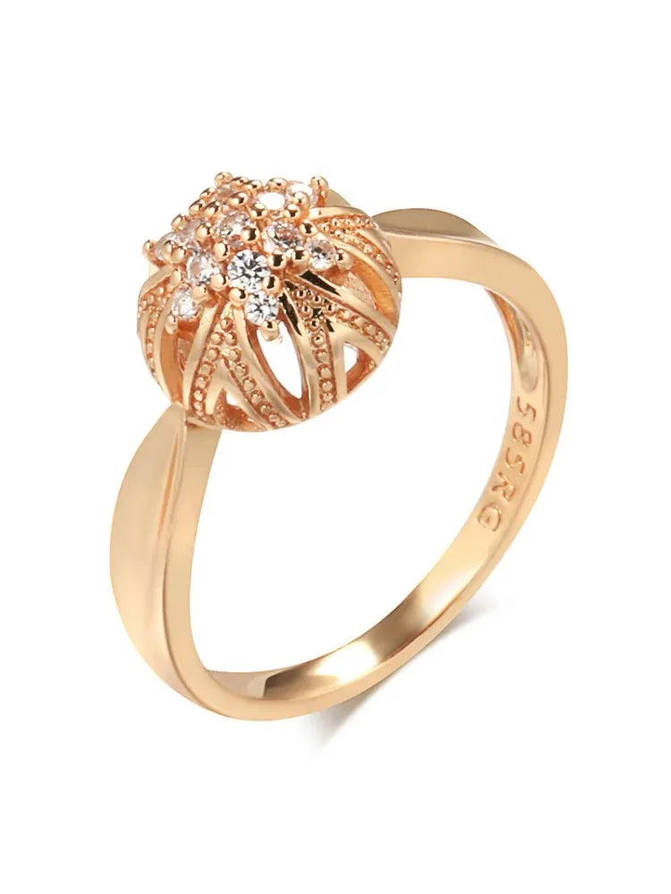 Real 18k Gold Diamond Ring for Women To Join Party