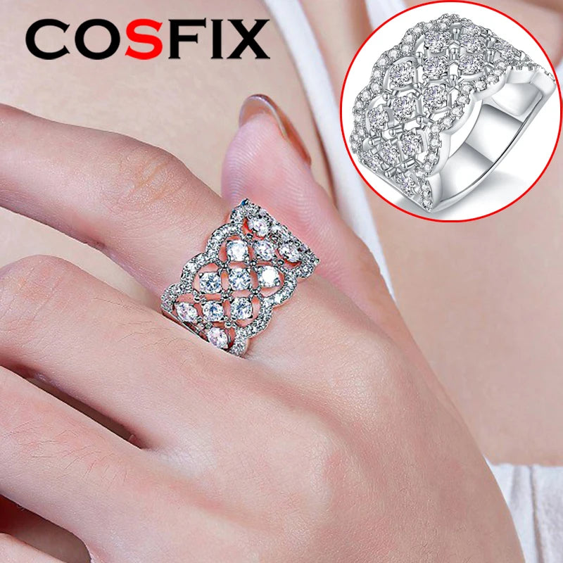 Cosfix Women Full Moissanite Ring s925 Silver