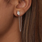 0.5/1carat Marquise Cut Moissanite Chain Earrings for