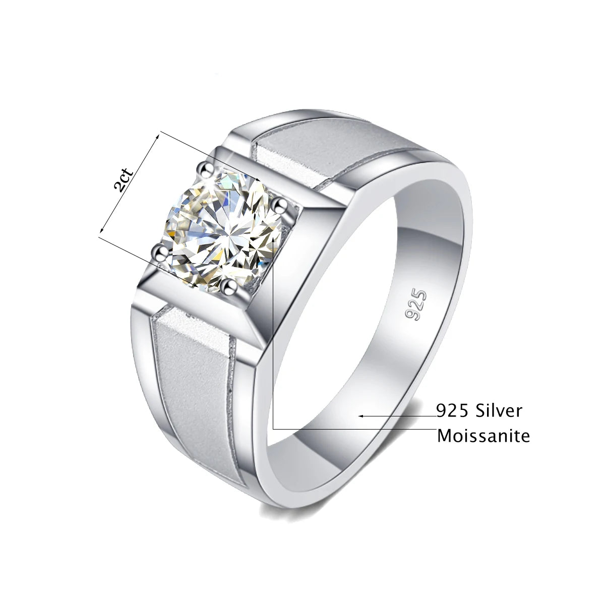 Sdoou 2 Ct Moissanite Rings Pass Diamond Test D