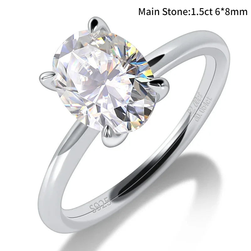 M-JAJA Oval Moissanite Engagement Ring for Women
