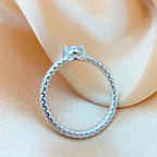 0.3ct Moissanite Ring for Women 18k White Gold.