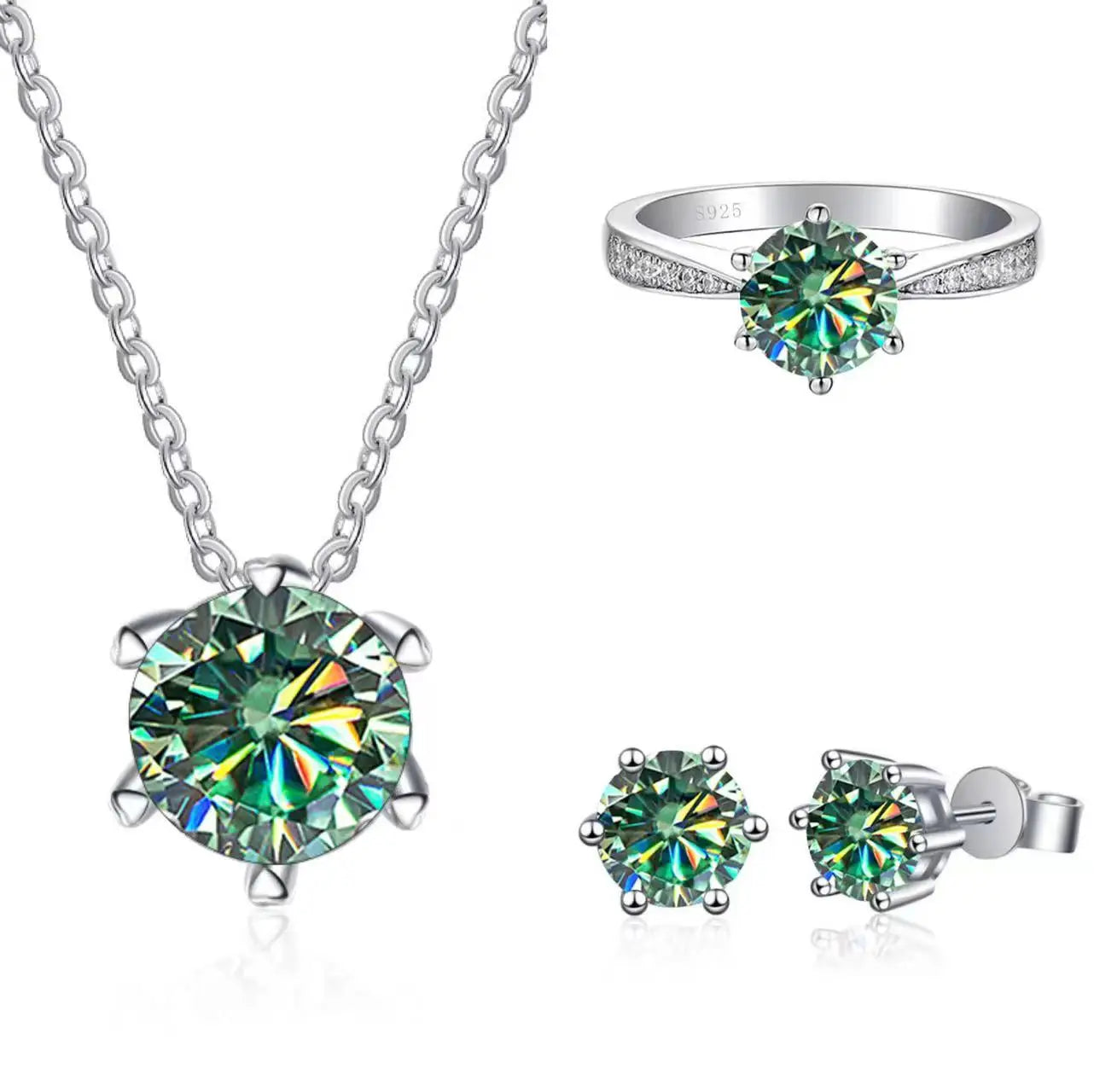 JoyceJelly Moissanite Jewelry Set With 1CT D Color