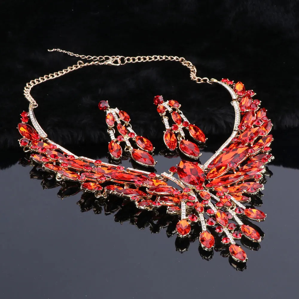 Crystal Bridal Jewelry Sets Wedding Party Costume