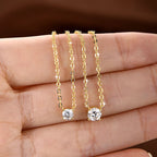 OXTAO Certified Moissanite Solitaire Necklace