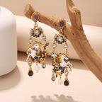 Boucles d'oreilles pendantes Pégase vintage en émail pour femme -