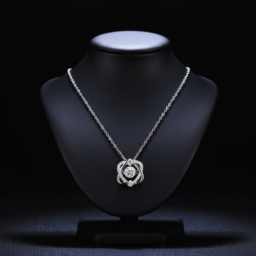 0.5ct GRA Moissanite Necklace for Women Sparkling