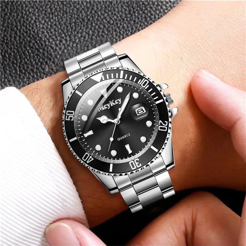 Fashion Men Business Watches Stainless Steel Band Men