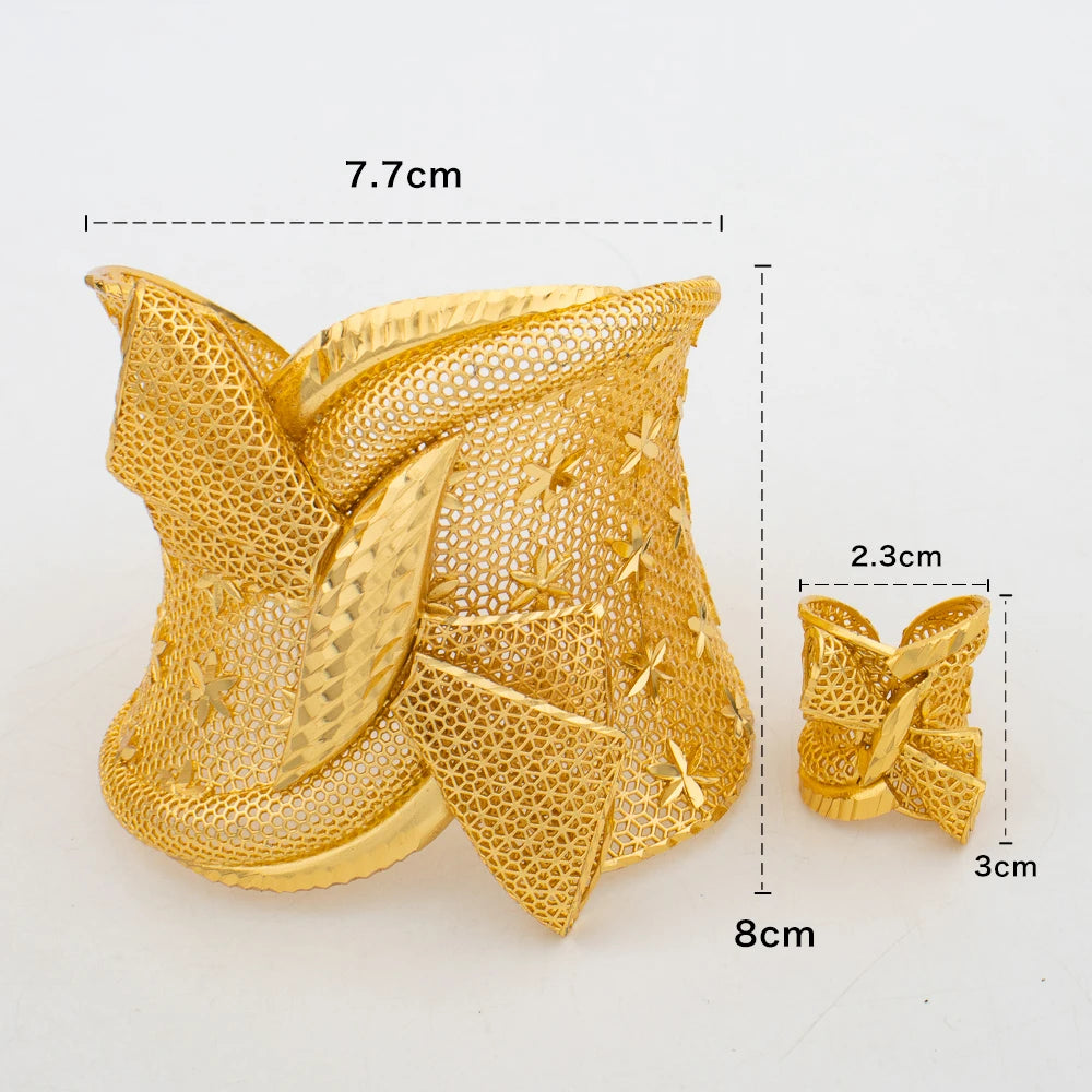 Arab Luxury 18K Gold Plated Jewelry Set Women.