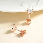 Smyoue 18K Plated 0.1-3CT Moissanite Stud Earrings for