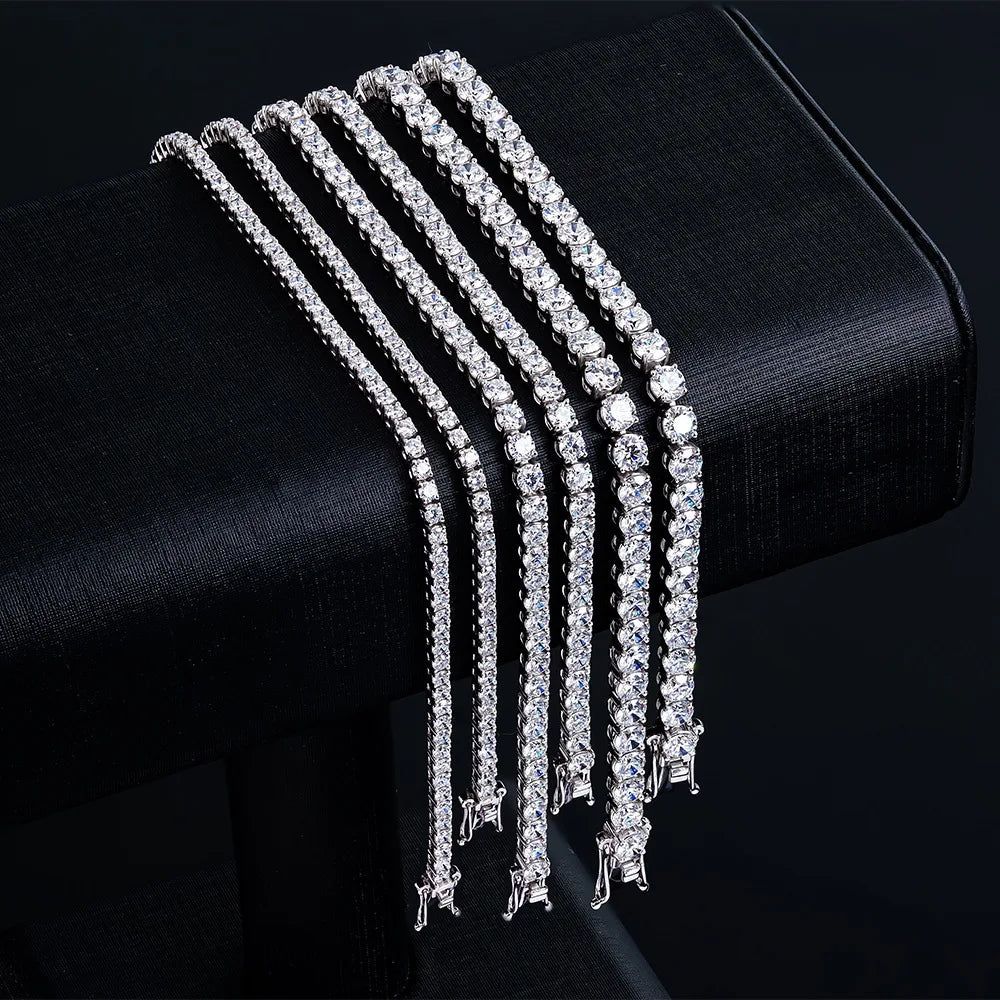 100% Real Moissanite Tennis Bracelet 925 Sterling