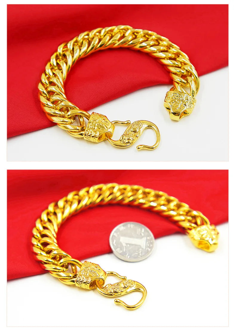 Natural 18 K Gold Color Twists Bracelet for Women