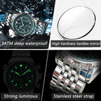 POEDAGAR Luxury Watches For Man Date Chronograph