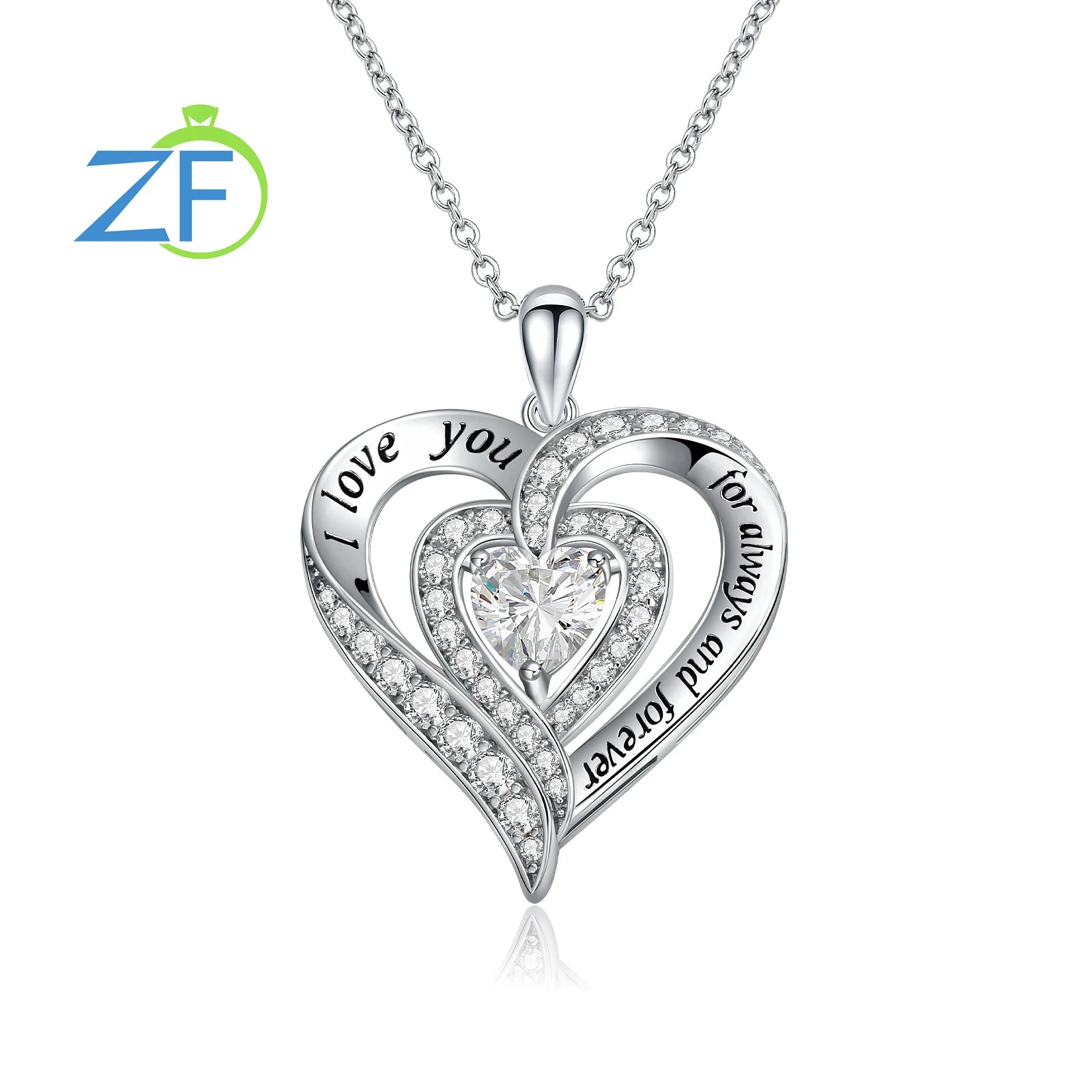 GZ Zongfa  925 Sterling Silver Heart Pendant for