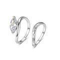 Bxiny 2CT Marquise All Moissanite Ring Set S925