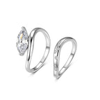 Bxiny 2CT Marquise All Moissanite Ring Set S925