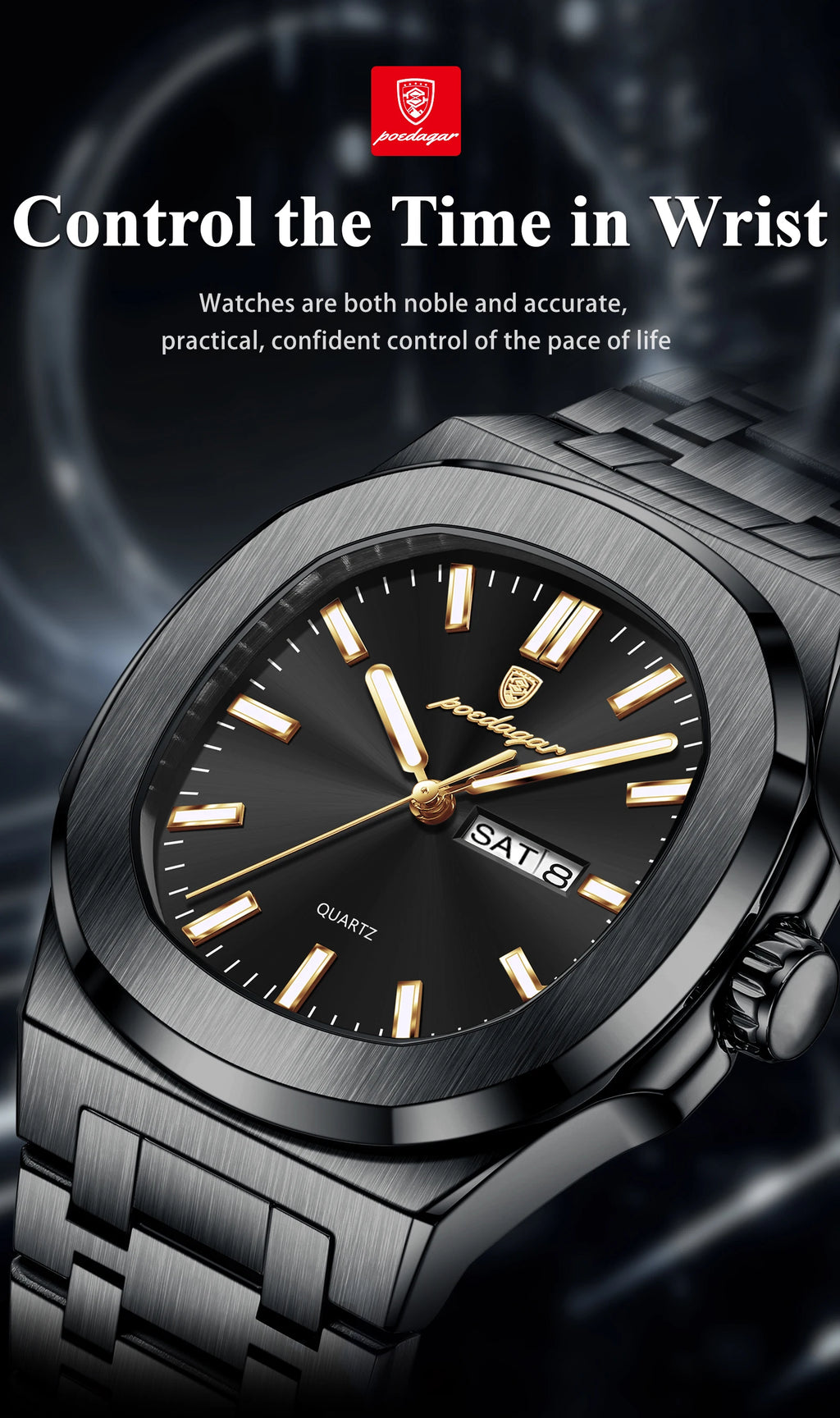 Poedagar Top Trendy Men's Watches Waterproof Lumin.