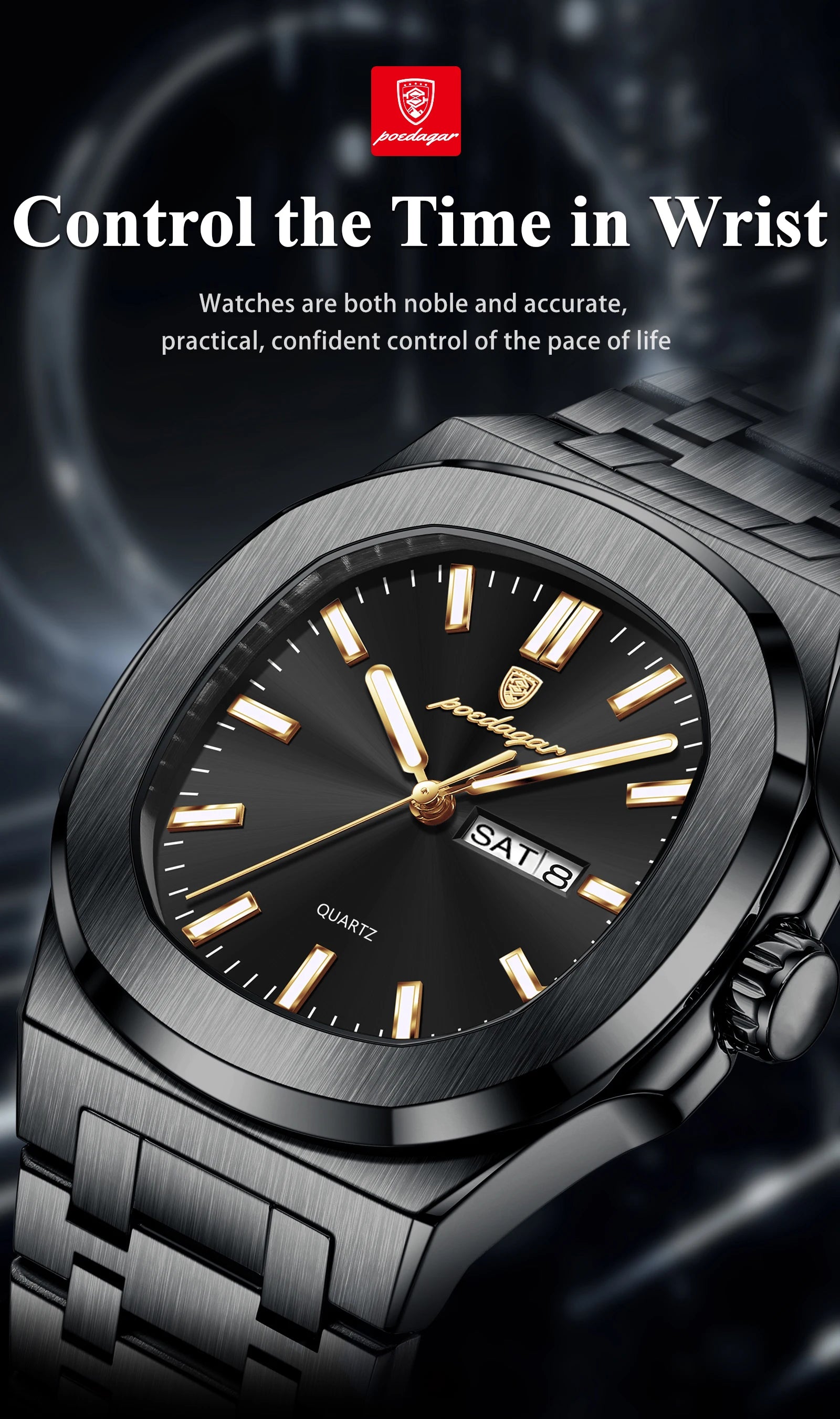 Poedagar Top Trendy Men's Watches Waterproof Lumin.