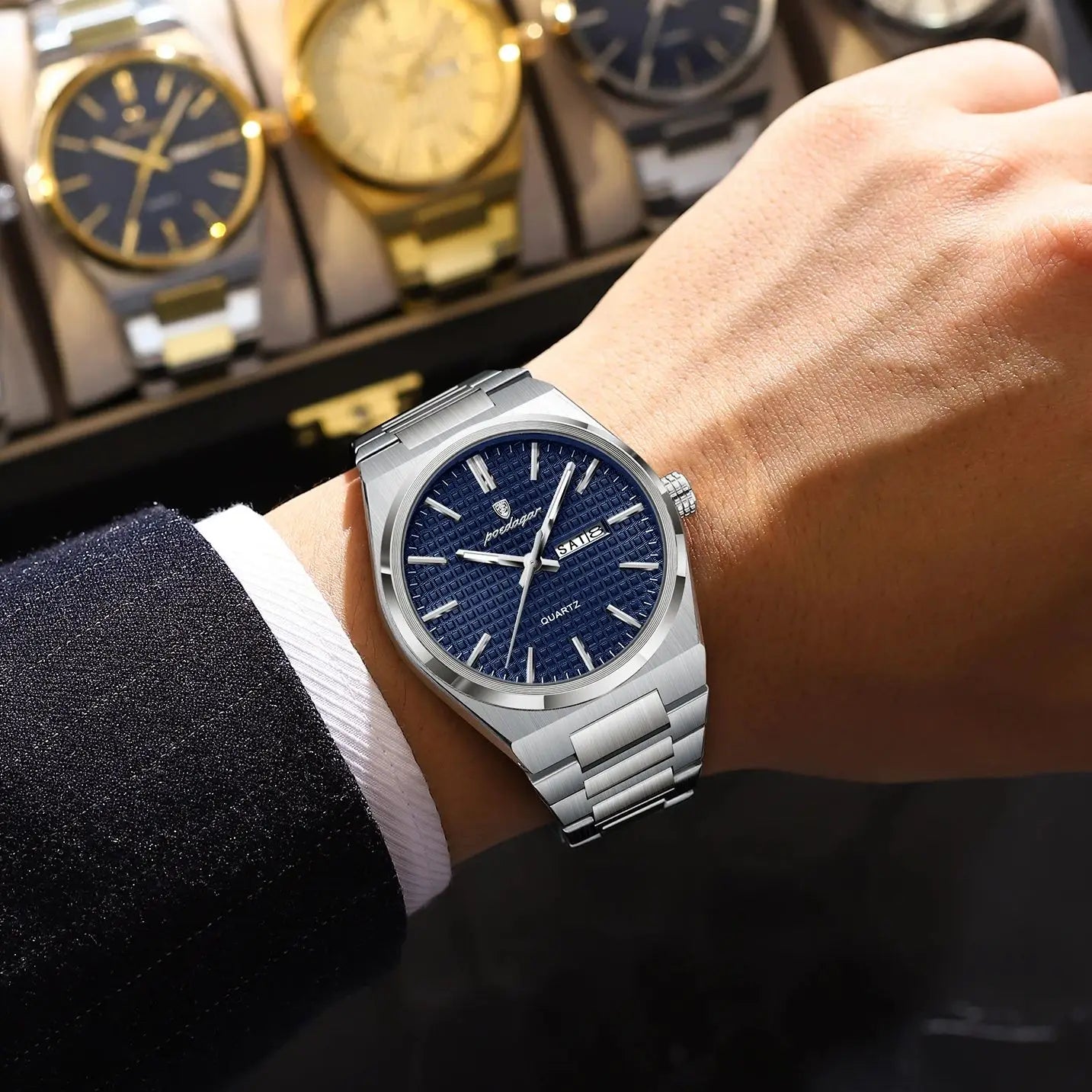 Poedagar Original Luxury Men Clock Waterproof
