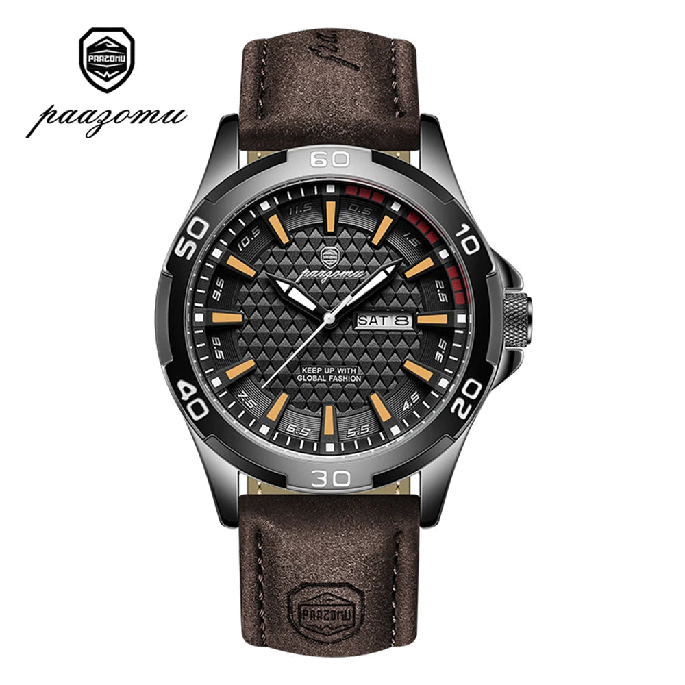 PAAZOMU Man Luxury Brand Watch Waterproof Luminous - Brown / China Mainland